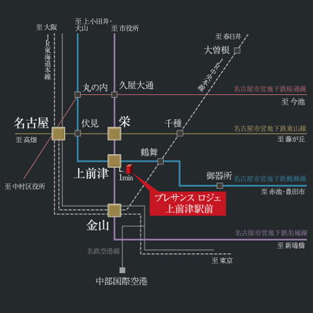 ファイル:プレサンス ロジェ 上前津駅前路線図.gif