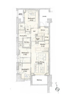 ファイル:ブランズ南萩窪 間取り2.jpg