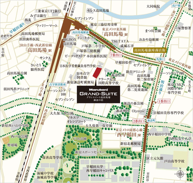 ファイル:グランスイート高田馬場諏訪の杜周辺施設(2).gif