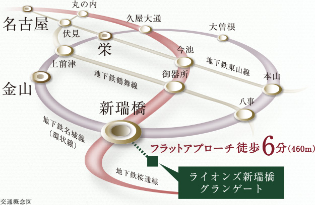ファイル:ライオンズ新瑞橋グランゲート路線図.jpg