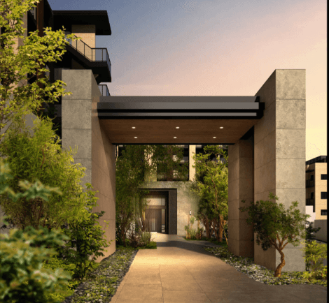 ファイル:STANCE RESIDENCE 植物園外苑 HILLS(仮称) エントエランスアプローチ完成予想図.png