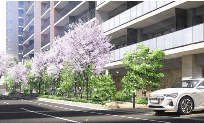 ファイル:ザ・パークハウス 板橋大山大楠ノ杜 外観完成予想図『桜館』.png