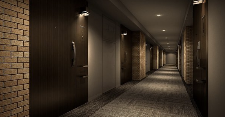 ファイル:クレヴィア新宿若松町 内廊下完成予想CG.png