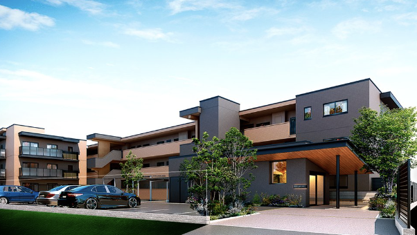 ファイル:ビ・ウェル酒津公園 外観完成予想図(グリーンコート)1.png