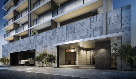 ファイル:レ・ジェイド阿倍野播磨町 エントエランスアプローチ完成予想図.png