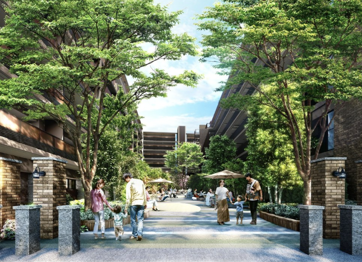 ファイル:ファインシティ横濱鶴見(ルキンテラス) 中庭完成予想CG.png