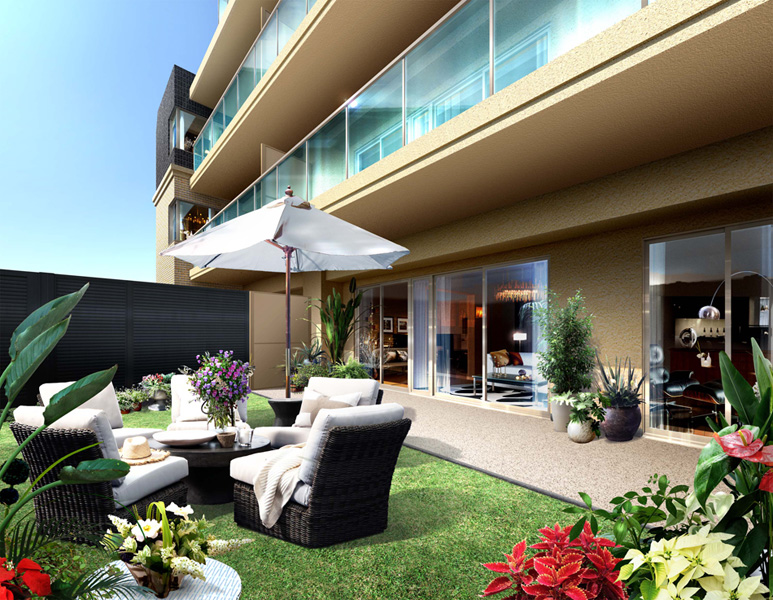 ファイル:ヴェレーナおおたかの森 レジデンス専用庭.jpg