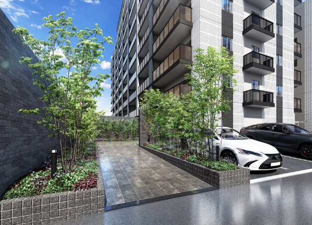 ファイル:レクシア柳丸ガーデンフォート エントエランスアプローチ完成予想図.png