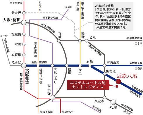 ファイル:電車 路線図 八尾161030.png