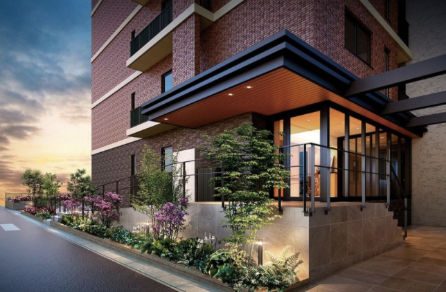 ファイル:ビ・ウェルフレックス 倉敷安江 エントランスアプローチ完成予想図.png