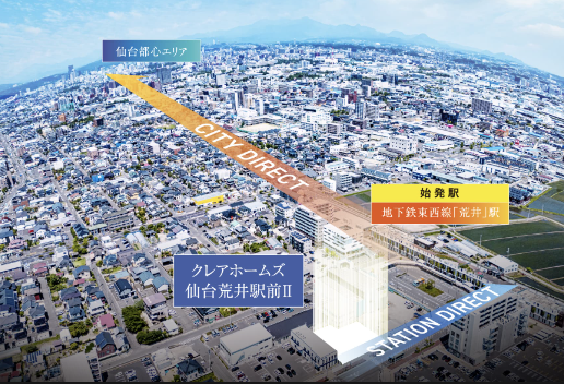 ファイル:クレアホームズ仙台荒井駅前II 周辺写真CG合成1.png