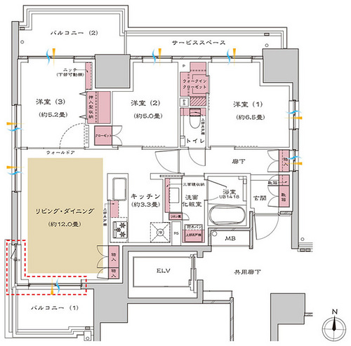 ファイル:プラウド清澄白河ガーデン Dタイプ間取り.jpg