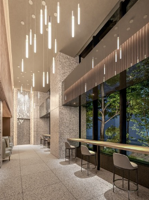 パークホームズ浅草橋　エントエランスロビー完成予想CG