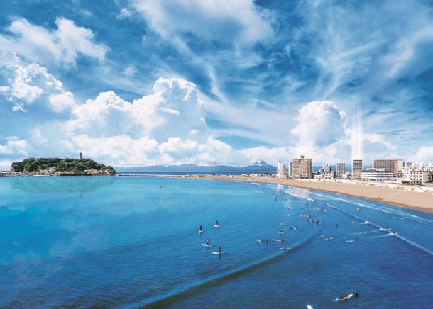 ファイル:クリオ湘南江ノ島グランマーレ 外観完成予想図(海岸線).png