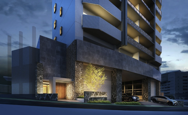 ファイル:ワイズエステムコート The Okinawa 県庁前 エントエランスアプローチ完成予想図.png