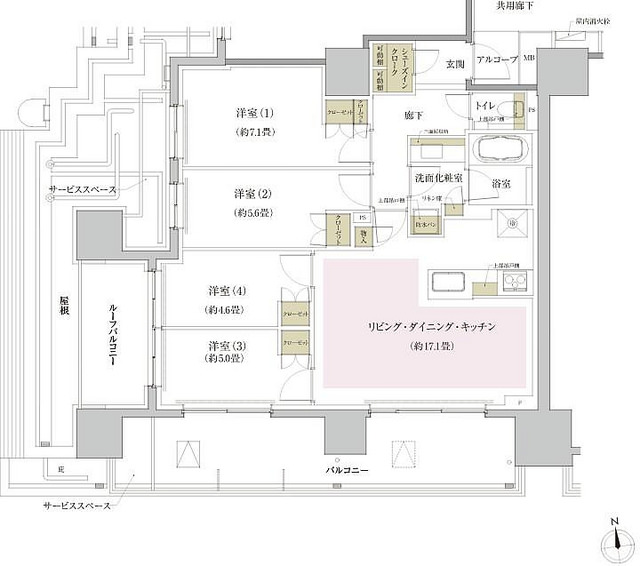 ファイル:プラウド新宿牛込柳町Zrタイプ 85.84㎡.jpg
