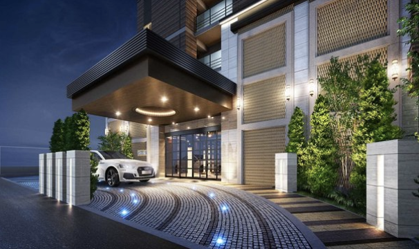 ファイル:クレアホームズ高知本町 ザ・パークフロント エントランスアプローチ完成予想図.png