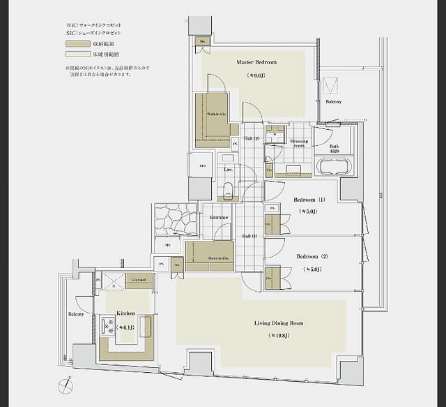 ファイル:プラネスーペリア四番町プレミアムプラン Eタイプ 基本プラン 103.45㎡.jpg