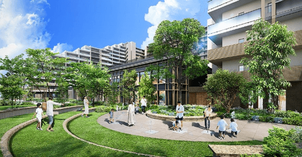 ファイル:パークホームズ伊丹稲野ガーデンスクエア パークフロント みんなの広場完成予想図.png