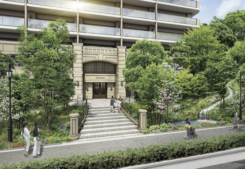 ファイル:(仮称)西宮郷 酒蔵通りマンションプロジェクト エントランスアプローチ完成予想CG.png