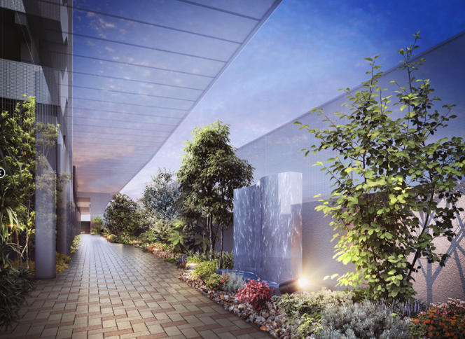 ファイル:アルファステイツ住吉II 1F 植栽 完成予想図1.png