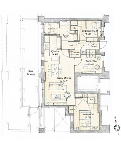 ファイル:ブランズ南萩窪 間取り3.jpg