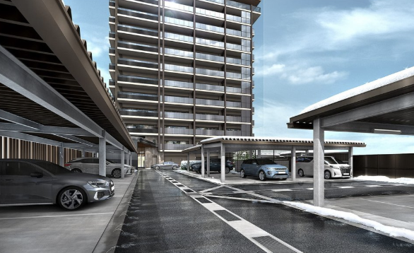ファイル:ポレスター長岡ステーションテラス 屋根付平面駐車場完成予想図.png