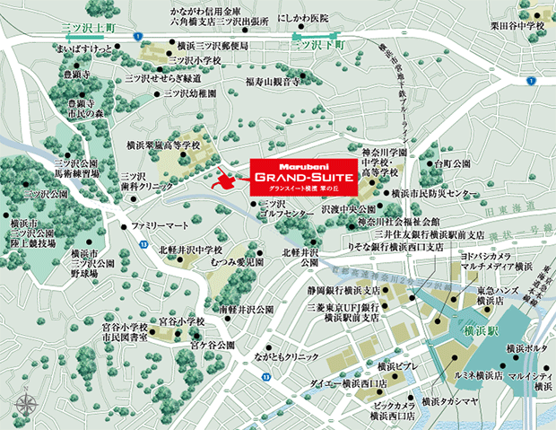 ファイル:グランスイート横濱 翠の丘周辺施設.gif