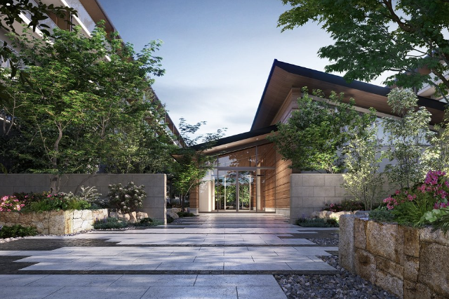 ファイル:グランドメゾン武蔵小杉の杜 エントエランスアプローチ完成予想CG.png