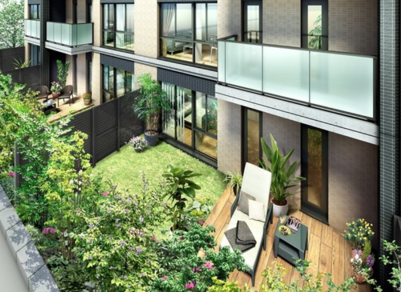 ファイル:エステムプラザ川崎ウエストレジデンス 専用庭（北）完成予想図.png