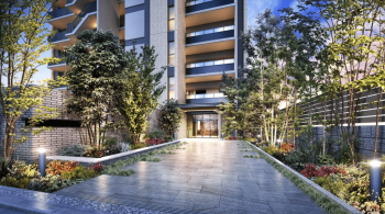 デュオヴェール川口芝テラス　エントランスアプローチ完成予想CG