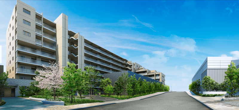 ファイル:ウエリス吹田千里丘 外観 エントランスアプローチ完成予想CG.png