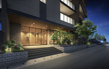 オーヴィジョン上熊本レジデンス　エントエランスアプローチ完成予想図