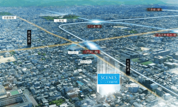 シーンズ京都円町　周辺写真CG合成