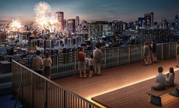 リバーガーデン都島　スカイデッキ完成予想図