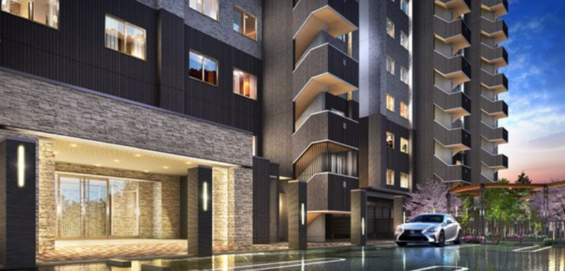 ファイル:ル・ケレス栄町ツインレジデンス 外観 エントランスアプローチ完成予想CG.png