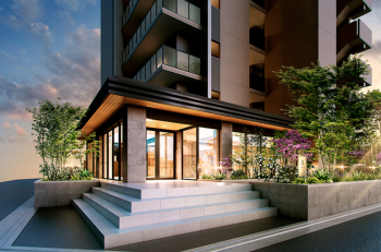 ビ・ウェル東古松四丁目　エントランスアプローチ完成予想CG