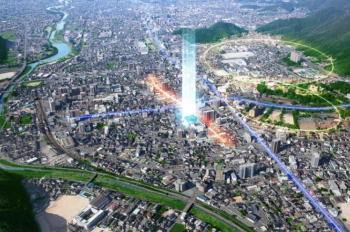 グランドパレス米屋町プライムマークス　現地周辺空撮（合成CG）