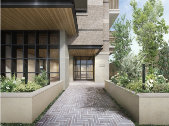 フリーディア大濠公園レジデンス　エントエランスアプローチ完成予想図