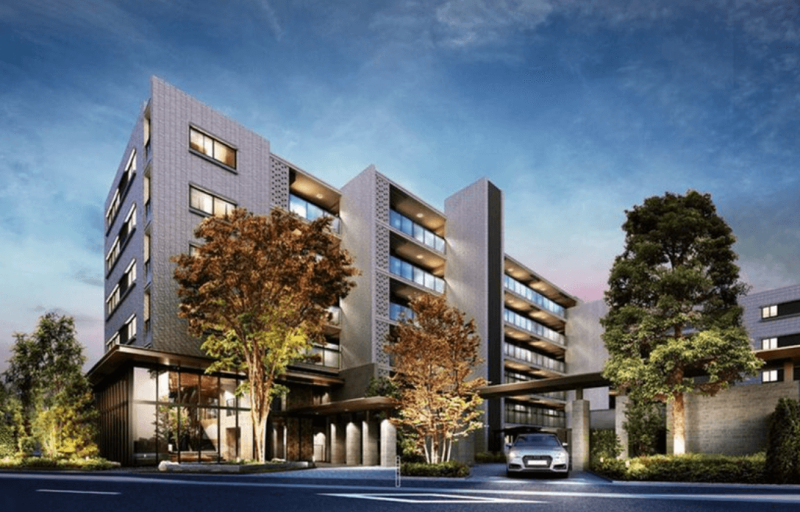 ファイル:プラウド元住吉ガーデンズ エントエランスアプローチ・車寄せ 完成予想図.png