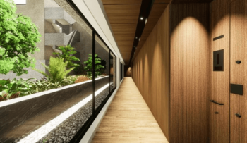 サンウッド瀬田一丁目　共用廊下・中庭 完成予想図