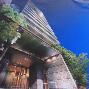 プレミストタワー大阪上本町　エントランス外観完成予想CG