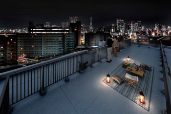 ヴェレーナブリエ神奈川新町　屋上テラス完成予想CG ※屋上テラスにはテーブル・照明等の物品類や常設設備はありません。