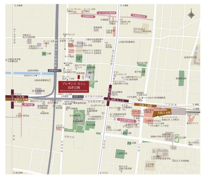 ファイル:プレサンス ロジェ 高津公園周辺施設.jpg