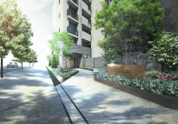 グランアッシュ我孫子前　エントエランスアプローチ完成予想図