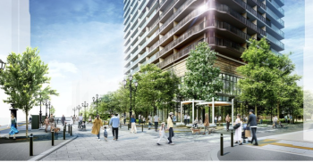 ザ・ファインタワー八王子　外観・エントエランスアプローチ完成予想図