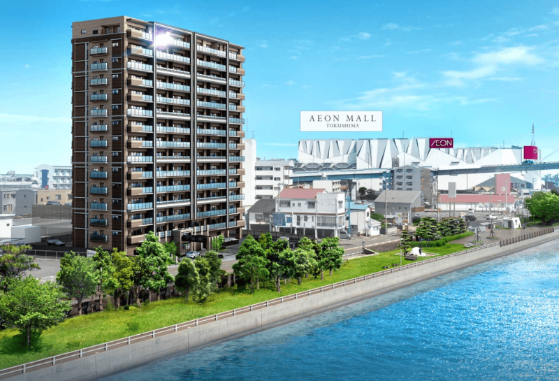 ファイル:クレアホームズ徳島末広 ザ・リバーレジデンス 外観完成予想CG.png