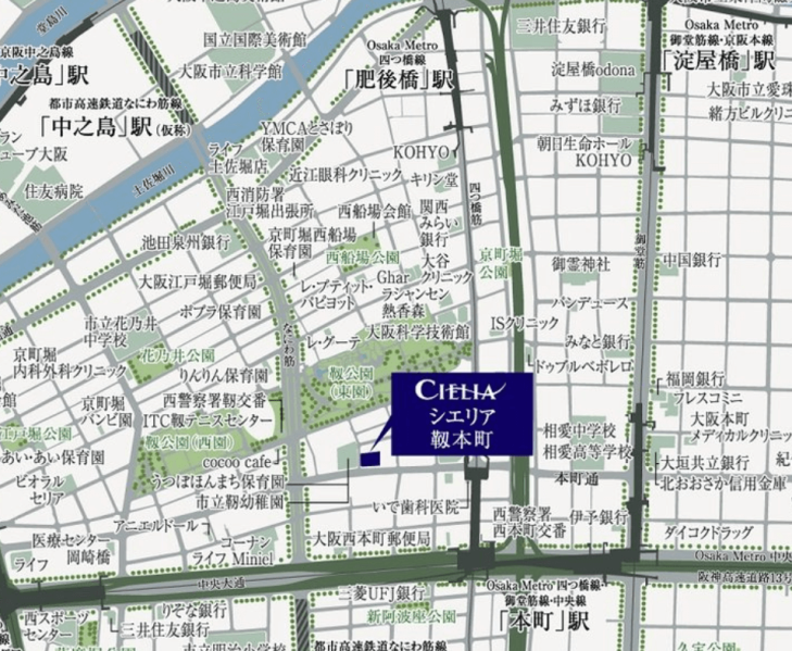 ファイル:シエリア靱本町 周辺マップ.png