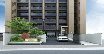 トラストレジデンス八女　エントエランスアプローチ完成予想図