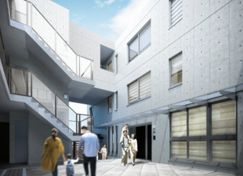 阿佐ヶ谷ハウス　中庭完成予想CG